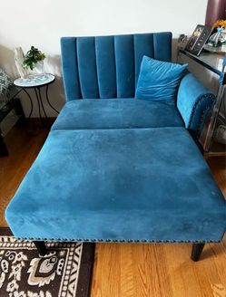 Teal/Peacock velvet sofa
