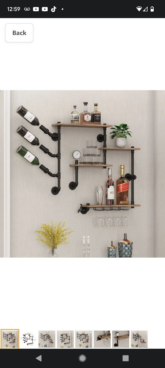 $75 HEONITURE 4 TIER INDUSTRIAL PIPE BAR SHELVES Other - Home decor