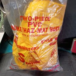 Two Piece Haz Mat Suit W Attached Hood