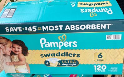 Pampers swaddlers ultra day +night #6 120 diapers