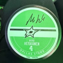 Dallas Stars Miro Heiskanen Autographed Puck 