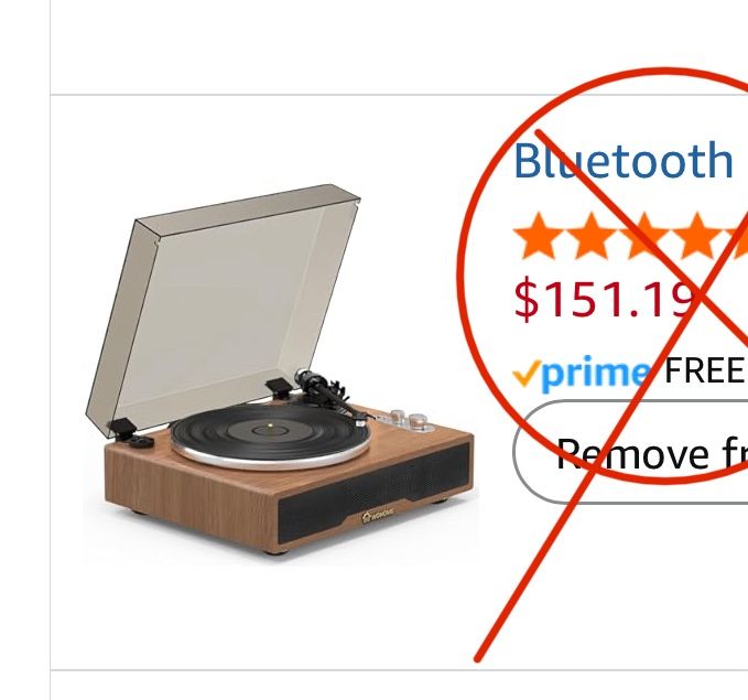 New! Bluetooth Vinyl Record Player with Built-in Speakers, Wohome Belt-Driven Hi-Fi Vintage Turntable with Magnetic Cartridge, RCA Line Out