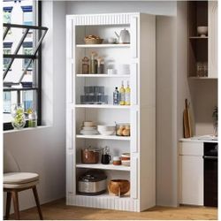 XK00517. 6-Tier Modern Wood Bookshelf, 73 Inch Freestanding Display Storage Shelves for Living Room, Home Office, Bedroom