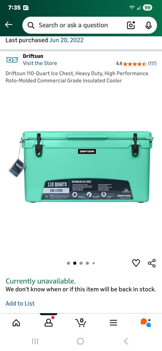 Driftsun 110-Quart Ice Chest