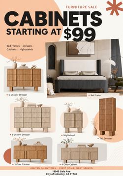 New Modern Storage Cabinets & Dressers – Starting at $99