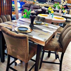 5pc Counter High Dining Table Set