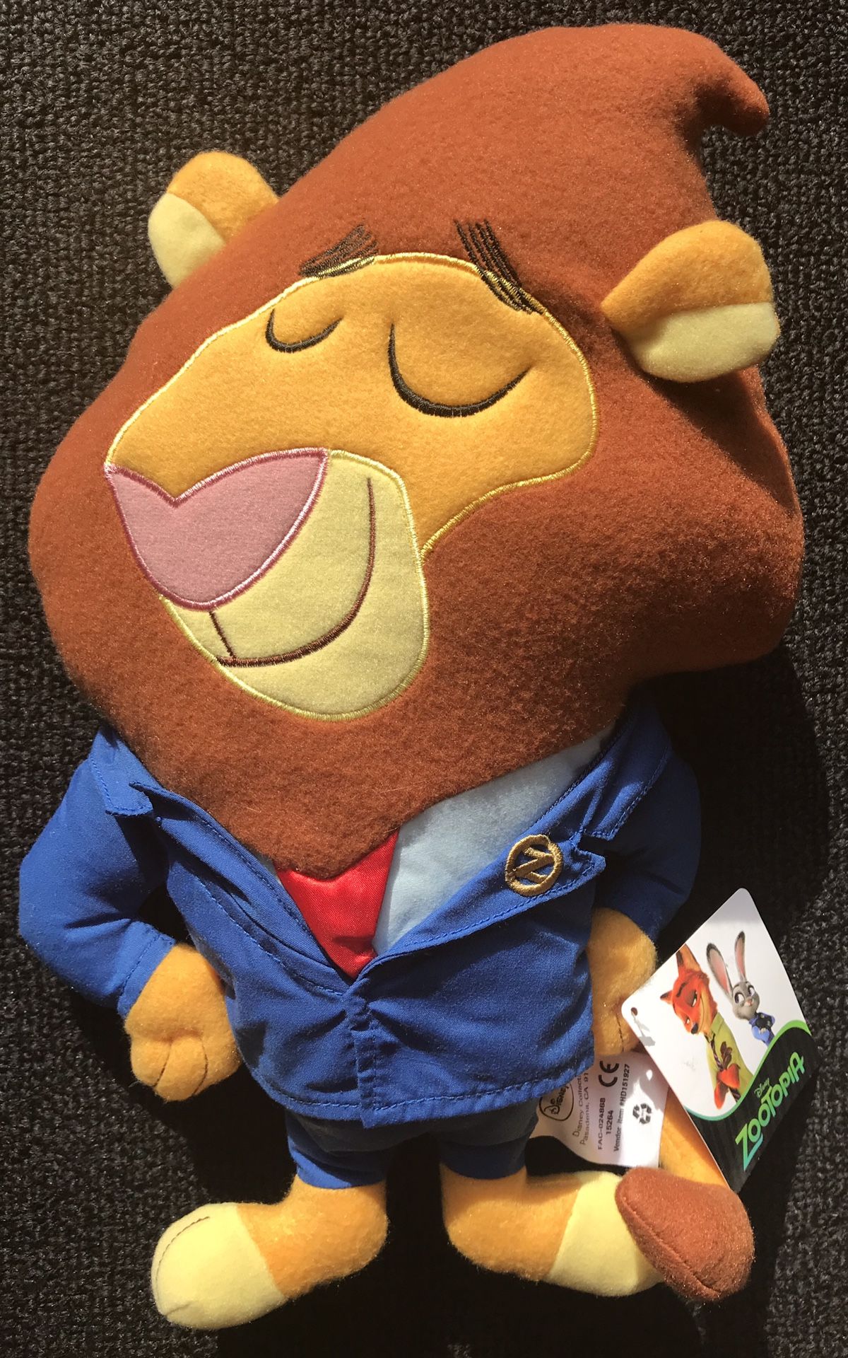 New Zootopia Mayor Lionheart stuffed animal