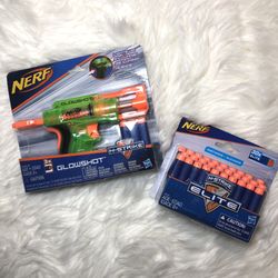 Nerf glowshot n-strike elite gun & 30 dart refill