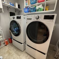 LG -Washer and Dryer with Pedestals 