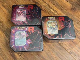 Pokémon TCG 2025 Team Rocket Tin Complete Set - All 3 Exclusive Promos - Factory Sealed