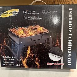 Grill Land Shark Outdoor Portable Camping BBQ Folding Grill Metal Compact