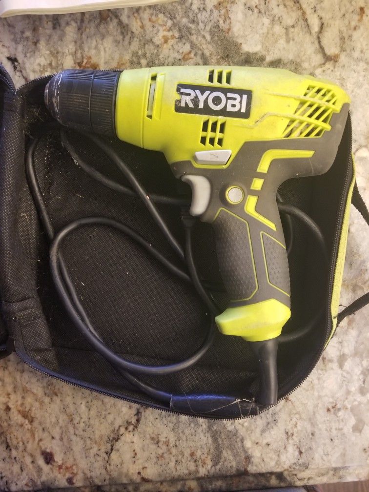 Ryobi Corded Drill With Case