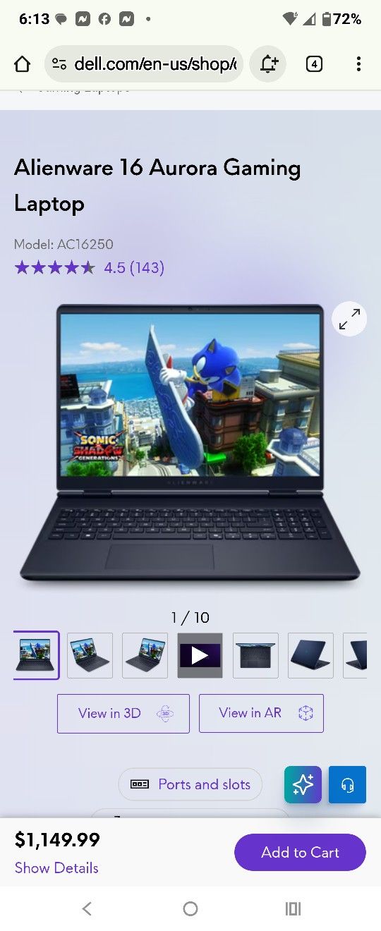 Brand New In Box Alienware 16 Aurora Gaming Laptop