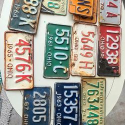 Old license plates. 