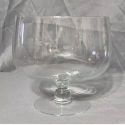 Vintage Princess House Heritage Large Pedestal Punch Bowl Etched Crystal Glass