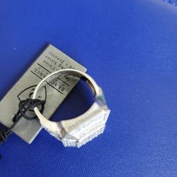 Sterling Silver Silver Ring With Zirconiums. Size 11