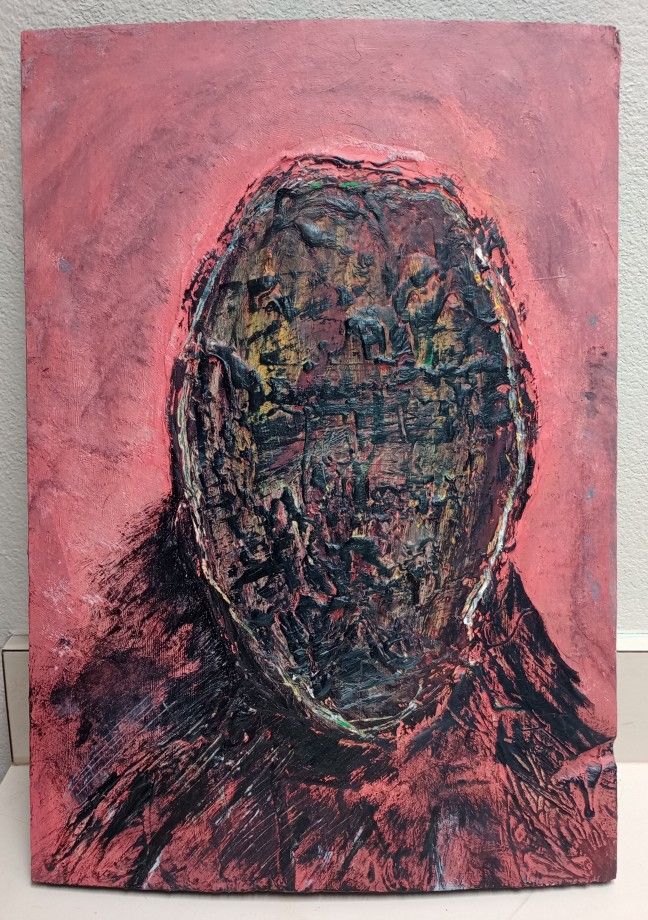 Acrylic on Wood Original Abstract Painting 16" x 11" *50.00* Home Decor Artwork