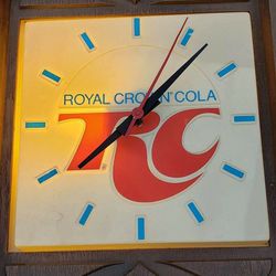 Vintage Royal Crown RC Cola Lighted Clock - Advertising