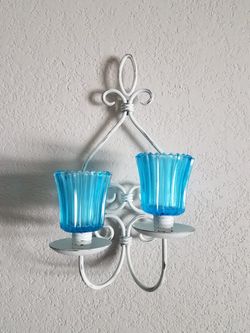 White Distressed Hanging Candle Holder