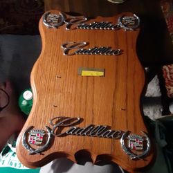 CADILLAC WOOD PLAQUE 