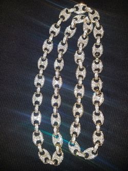 Gold plated chain / CZ 30 "