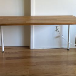 IKEA "Gerton" Wooden Tabletop w/4 White Legs