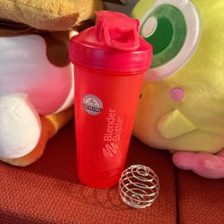 HOT PINK Gym Blender bottle sipper with shake mixer  28oz BPA FREE