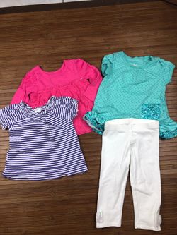 Girls clothes leggings t shirt 12 - 18 months