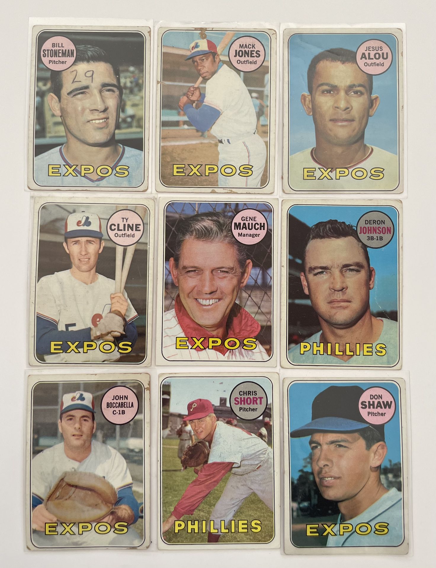 1969 Topps Set Of 9 Baseball Cards $20
