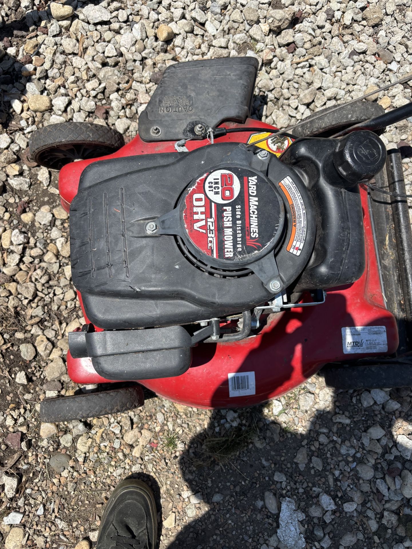 Yards Machine Lawn Mower  20in Cut  Push Mower 