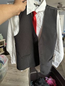 Kids Dress Shirt W Tie And Vest