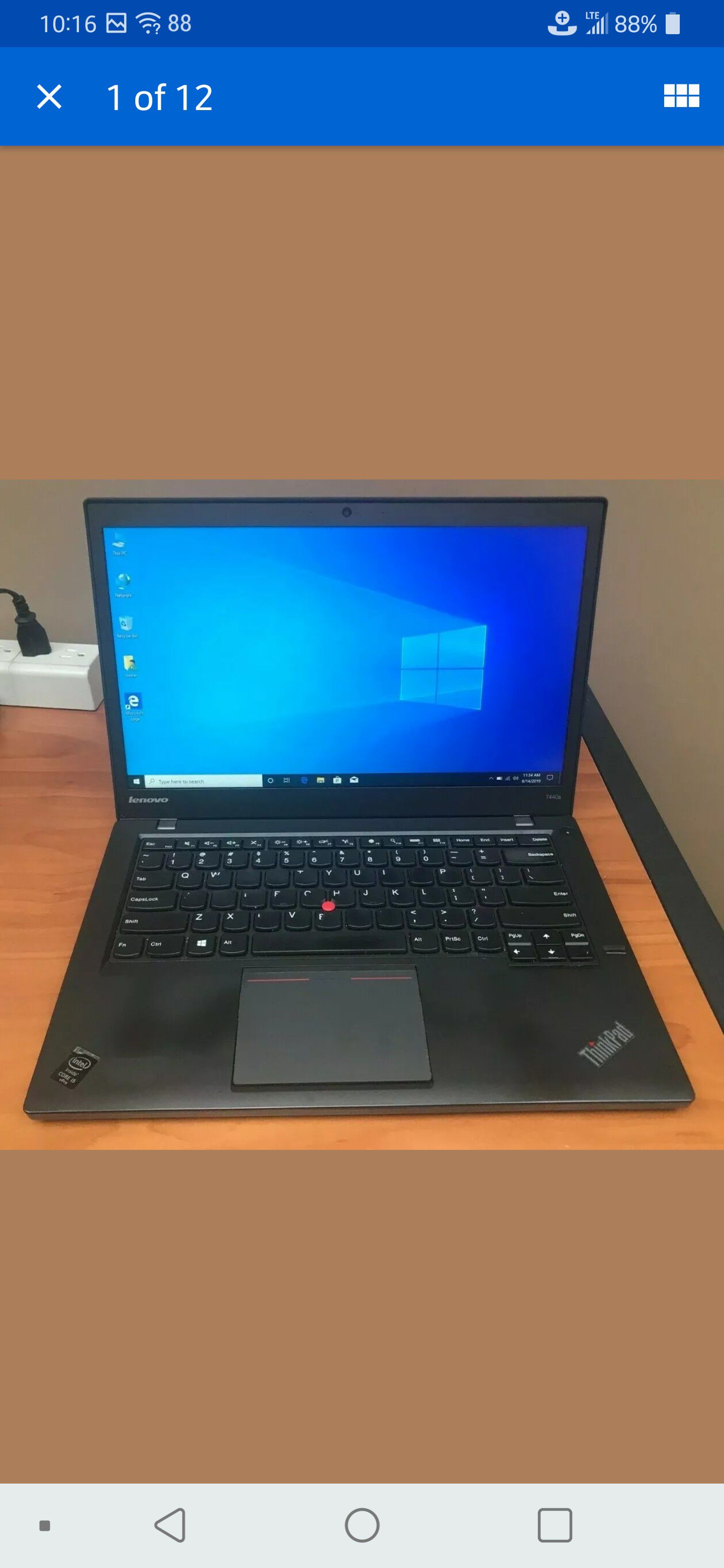 Lenovo ThinkPad T440s 14.1" Notebook Laptop  Intel i5-4300U, 14" LCD 8GB RAM, SSD , docking station,