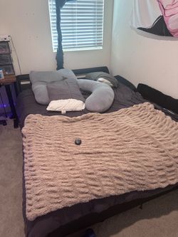 Queen bed frame and mattress