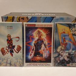 Marvel Comics Miracle Man Comic Book Box And Captain Marvel/Ms Marvel Comics