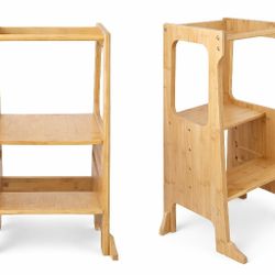 Bamboo Toddler Learning Tower / Kitchen Helper – Adjustable (Actual Photo, not stock)