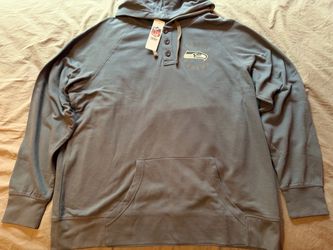 Seattle Seahawks NFL Buttoned Hoodie; Men’s 2XL