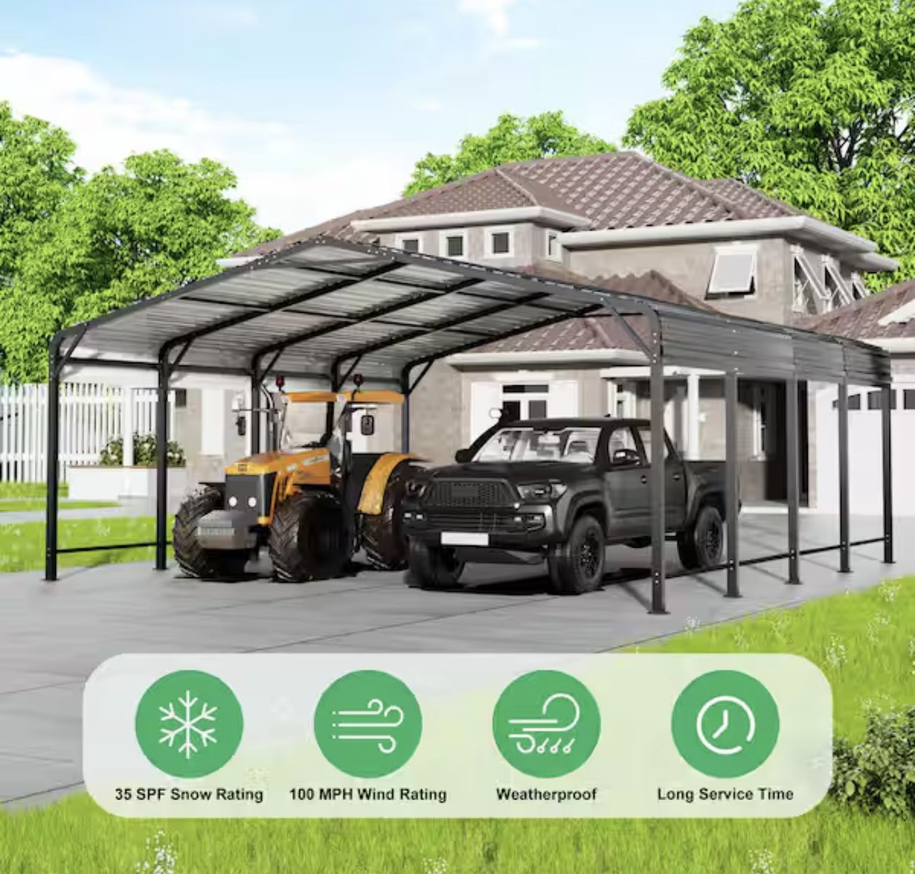 Metal Carport, Car Canopy and Shelter 20X20