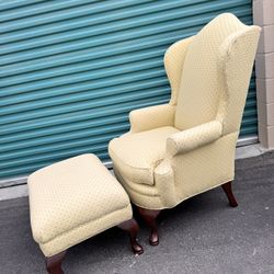 Accent Reading Chair with Ottoman Delivery Service Available! 🚚