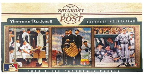 Saturday Evening Post Norman Rockwell Baseball Collection Puzzle 1000 Pieces NEW