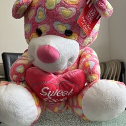 NEW! Cute Hearts Design Plush Bear
