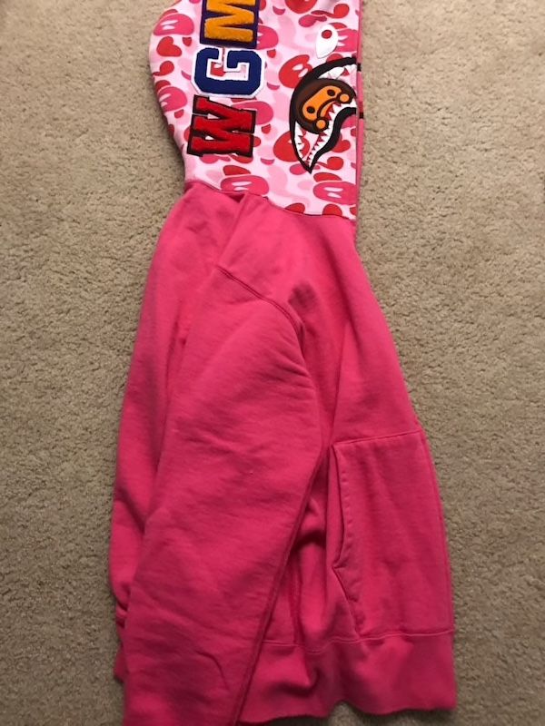 Pink bape shark hoodie baby milo edition