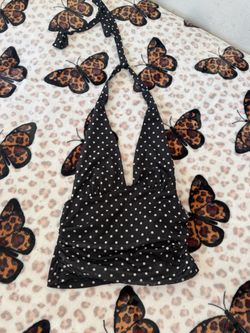 Polka dot halter top size medium new!