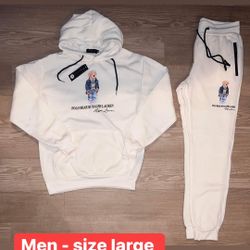 Men Polo Sweatsuit Size Large 