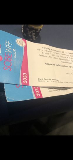 Sobe 2020 food and wine Goya foods grand tasting village $160 each no fees 3 available