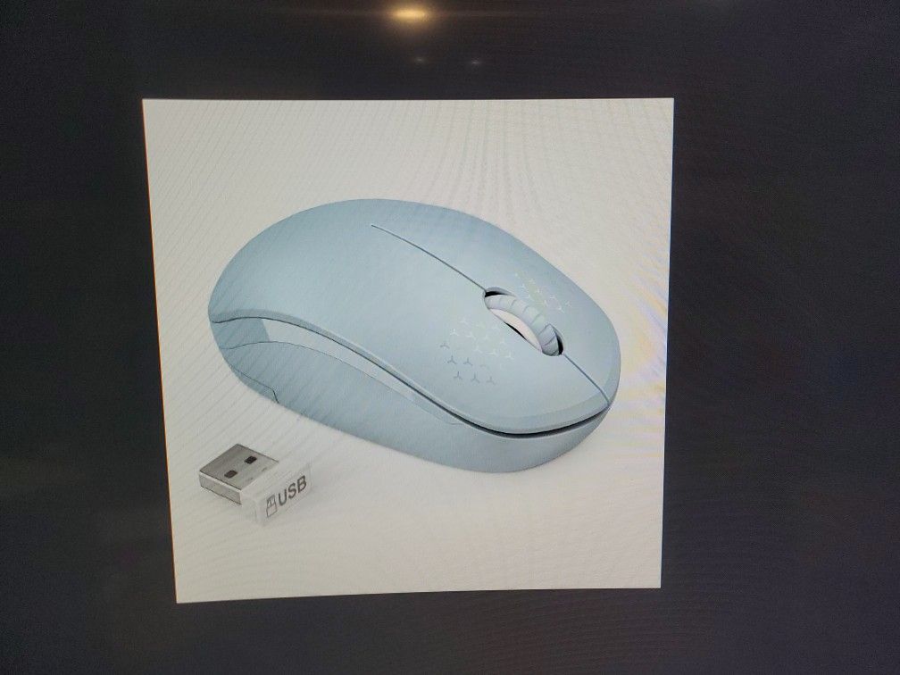 Light Blue 2.4G Wireless Mouse With USB A Nano Receiver