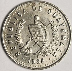Guatemalan 1988 25 Centavos Coin