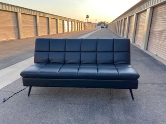 Black futon couch