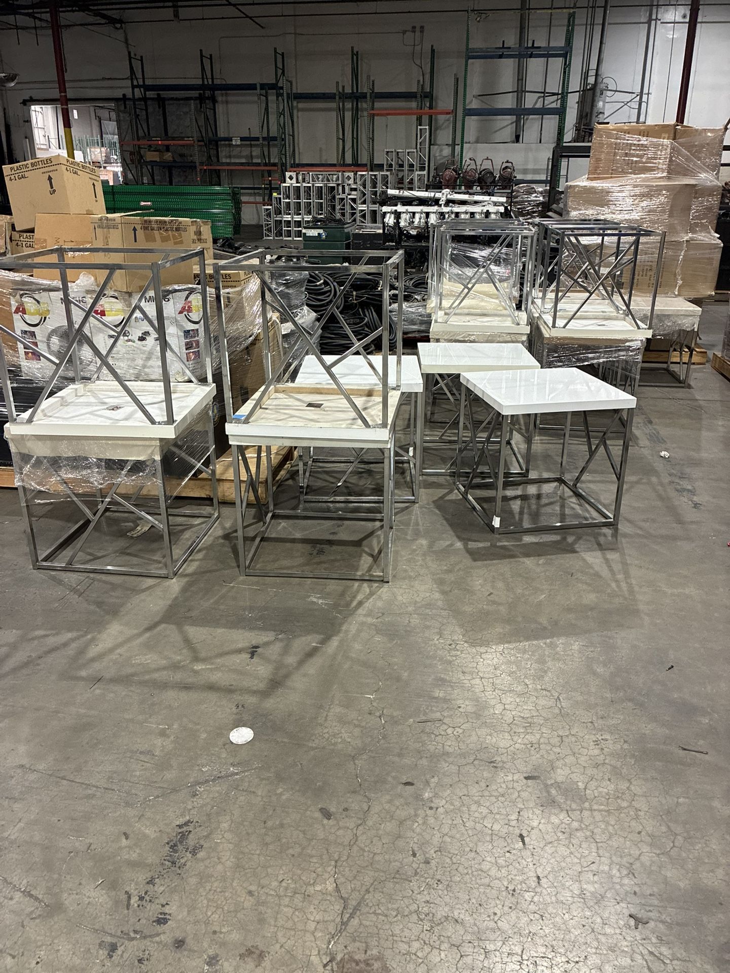 White modern end tables