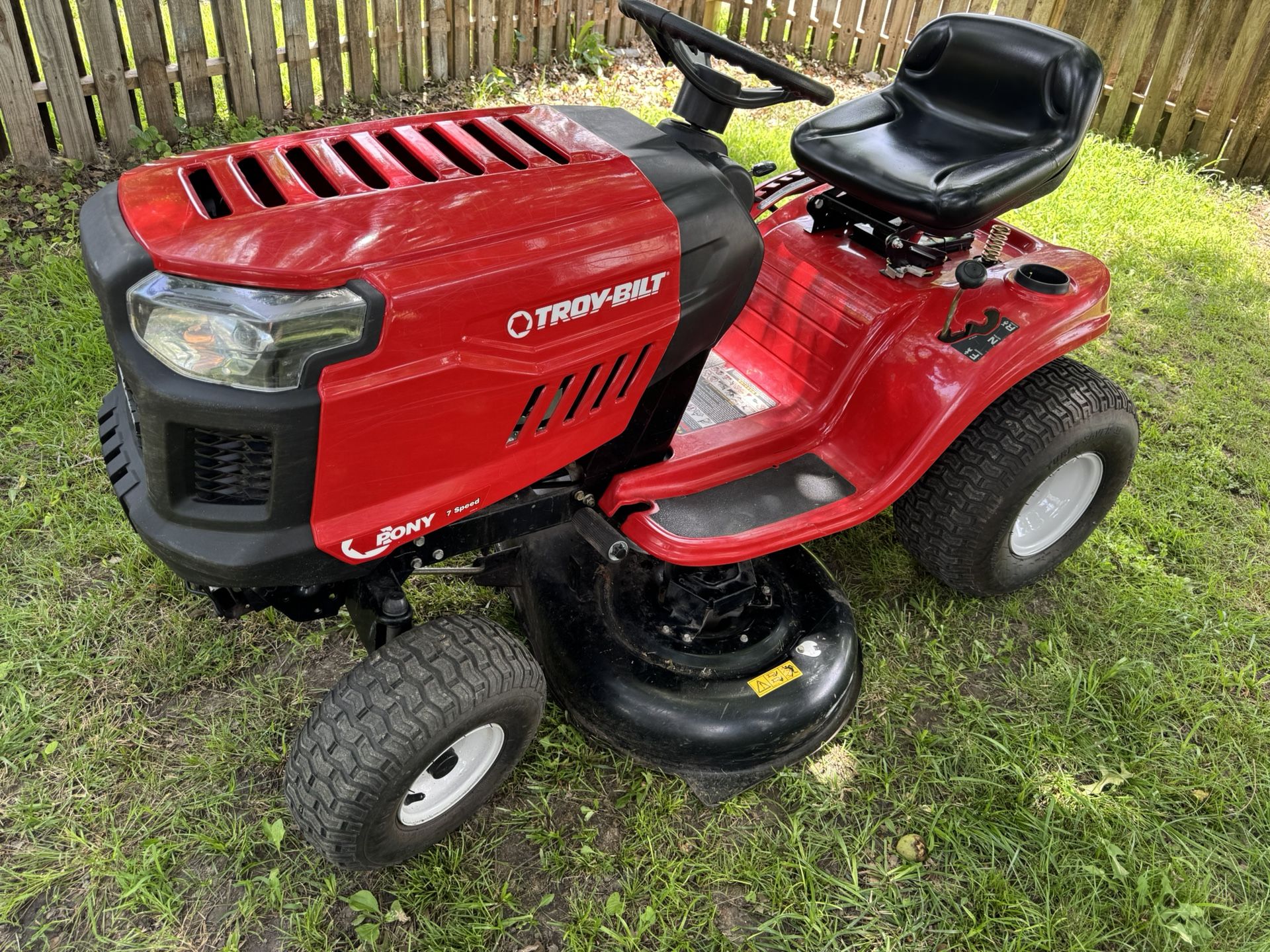 free delivery troy bilt riding mower!