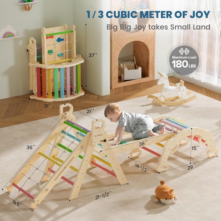 8 in 1 Pikler Triangle Climbing Set Montessori Climbing Set Toddler Climbing Toys Indoor Baby Jungle Gym Pikler Climbing Toys Toddler Climber Indoor P